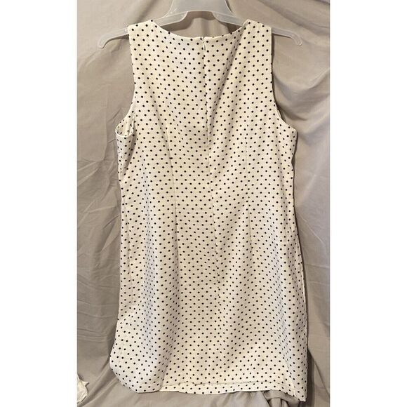ALVX Dress Women Size 18 Sleeveless White With Black Dots With Zipper In Back - Picture 6 of 8